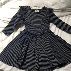 Hootkid 2T Navy gold dress works once perfect